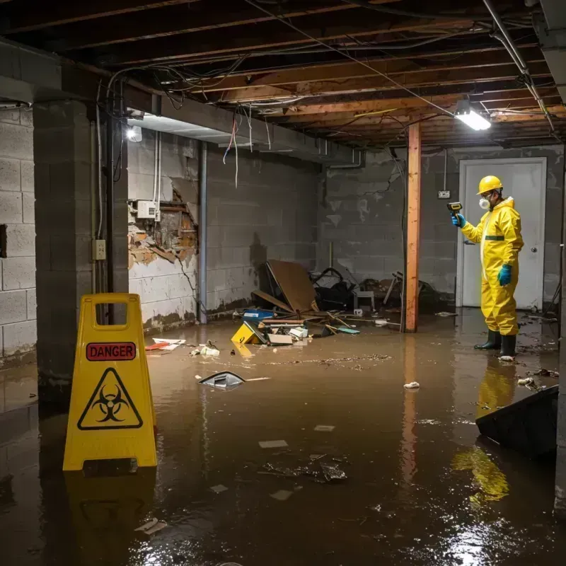 Flooded Basement Electrical Hazard in Oak Hill, WV Property